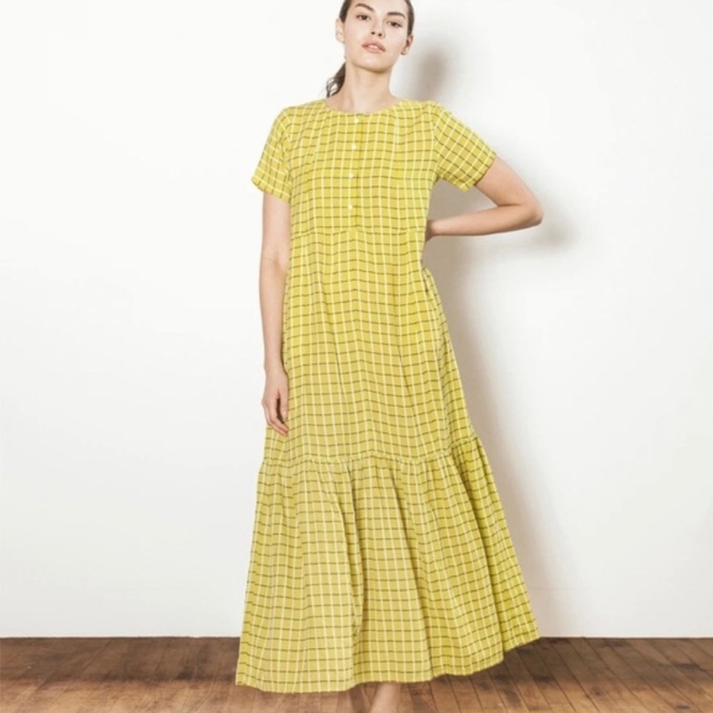 Ace & Jig Iris Dress in Chartreuse / Size XL